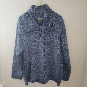 Boxercraft Penn State Nittany Lions Sherpa Fleece Quarter Zip Navy Mens XL